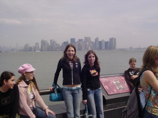 my daughter (on the right) and my German-daughter with lower Manhattan in the background.