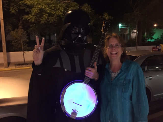 another pic opportunity I could not pass up!  I mean seriously!  Darth Vadar playing a glow in the dark banjo!