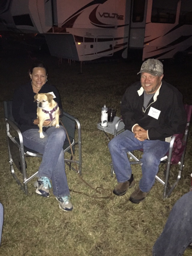 Jim and Barb - and Daisy - the barkless dog