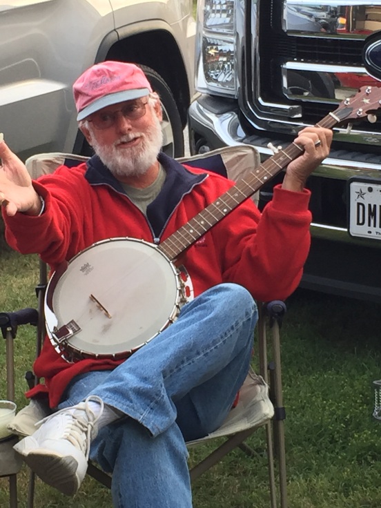 Guy - his turn to pretend to play us a song - he knows about 30 seconds of the beginning of that banjo song from Deliverance - Dueling Banjos!
