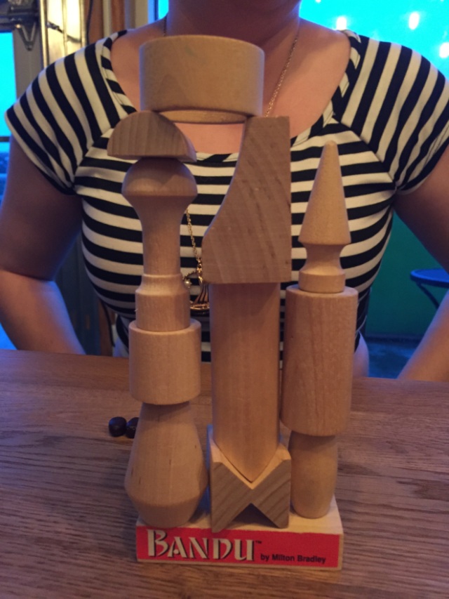 we played a that was the reverse of Jenga - can't remember the name right now - here is what Michelle built