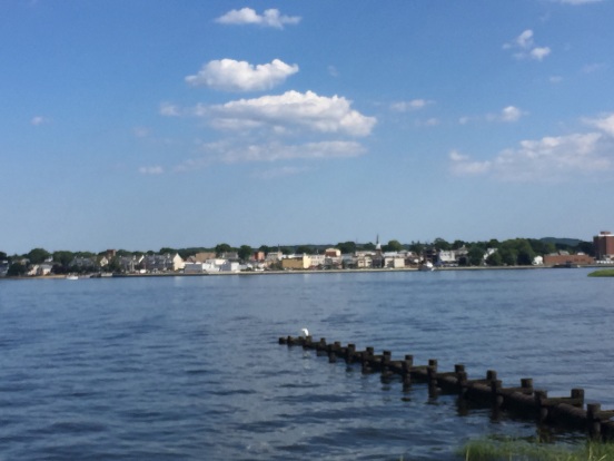 view of Keyport, NJ from the seawall
