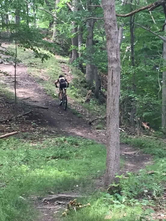 this guy actually rode all the way up this hill! Bill used an app on his phone, it was about a 55 degree angle UP!