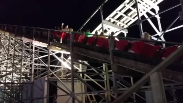 Jo was able to get a still frame from a video she took of the old wooden roller coaster we went on to finish off our night in Wildwood