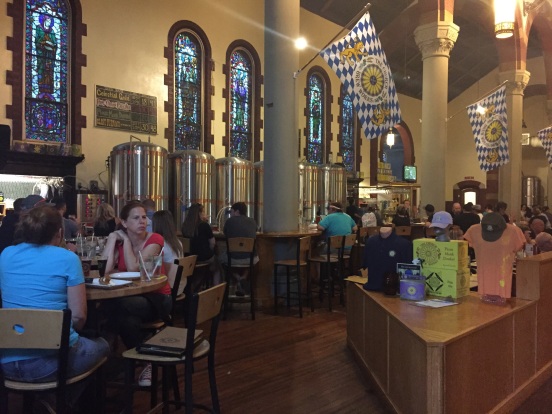 out to dinner at The Church Brewery - yes it used to be a REAL church!