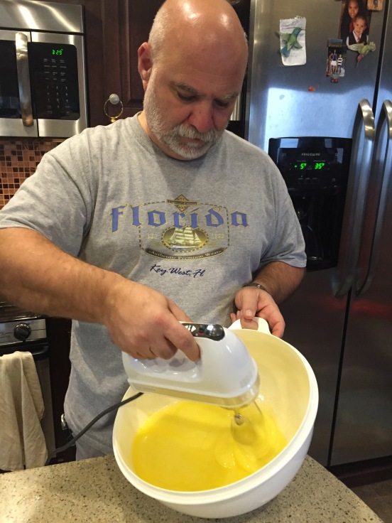 I've used it, but Bill's first time using the handheld mixer