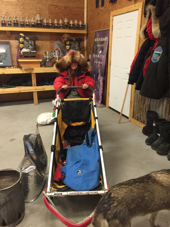 Barb modeling the proper Iditarod race gear